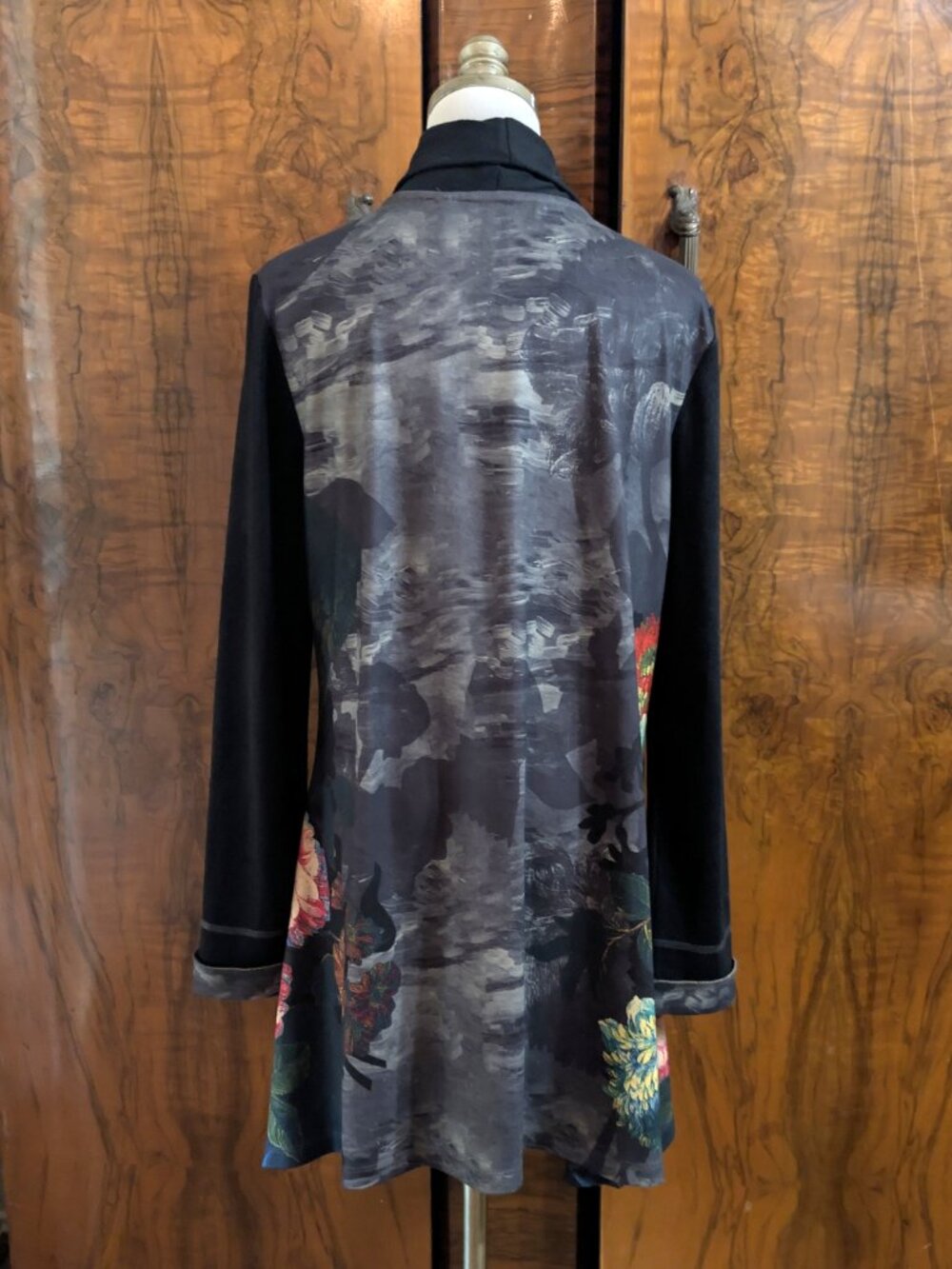 Soft Surroundings Open Front Floral Draped Cardigan Kimono Jacket L Boho - Picture 7 of 9
